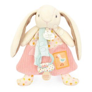 Plyšový zajačik s klipom na cumlík Lapin Ciboulette Doudou Dummy Holder Doudou et Compagnie v darčekovom balení 19 cm od 0 mes