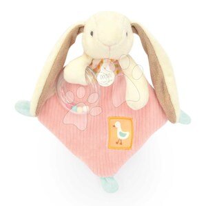 Plyšový zajačik na maznanie s hrkálkou Lapin Ciboulette Doudou et Compagnie v darčekovom balení 21 cm od 0 mes