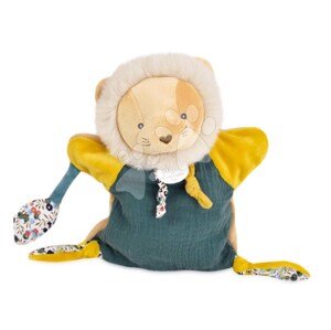 Plyšový lev na bábkové divadlo Puppet Lion Boh'aime Doudou et Compagnie zelený 25 cm od 0 mes