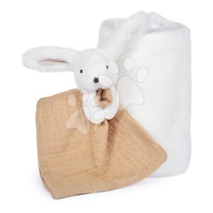 Deka pre najmenších so zajačikom na maznanie Happy Wild Doudou et Compagnie v darčekovom balení biela 70*100 cm od 0 mes DC3978