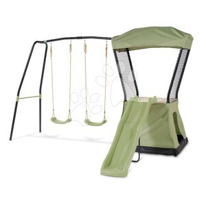 Hracia veža multifunkčná s 2 hojdačkami Ivy play tower double swing Exit Toys so stanom pieskoviskom a šmykľavkou kovová konštrukcia