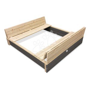 Pieskovisko s lavicami Aksent Wooden Sandpit Exit Toys cyprusové s krytom objem 440 kg 136*132 cm od 3 rokov