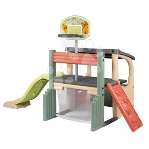 Hracie centrum s basketbalovým košom Fun Center Life Smoby 150 cm šmykľavka a futbalová brána s lezeckou stenou s UV filtrom od 24 mes - model 2025 SM840206