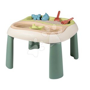 Stôl na vodu a piesok Water&Sand Table Life Smoby s otvorom pre slnečník a dvojitý kryt s loďkou formičkami a náradím s UV filtrom od 18 mes - model 2025