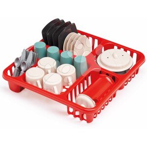 Sušička riadu s kávovarom Draining Board 100% Chef Écoiffier 30 cm s taniermi pohármi a príbormi 30 dielov od 18 mes