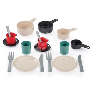 Panvica s obedovou súpravou 100% Chef Écoiffier 32 cm s hrncami taniermi príbormi šálkami 18 dielov od 18 mes