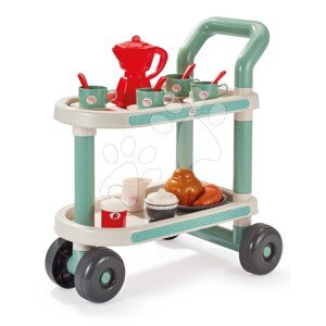 Servírovací vozík Breakfast 100% Chef Écoiffier s čajovou súpravou croissant a koláčik 22 dielov od 18 mes