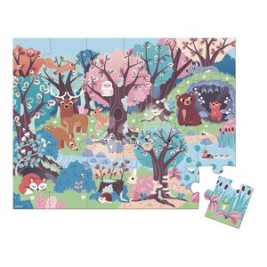 Puzzle svietiace v tme Les Magic Forest Janod s čarovnou lampou 24 dielov