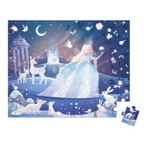 Puzzle v kufríku Ľadová kráľovná Icy Enchantment Janod 54 dielov od 5 rokov