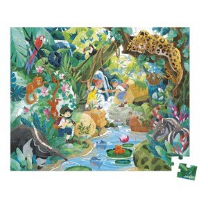Puzzle v kufríku Dobrodružstvo v džungli Adventure Inca Janod 100 dielov od 6 rokov