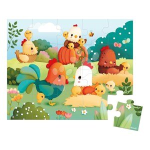 Puzzle v kufríku Farma Welcome to the Farmyard Janod 20 dielov od 24 mes J03320
