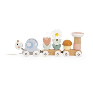 Drevený vláčik na ťahanie Slimák Snail Train Sweet Cocoon Janod so šnúrkou od 12 mes J04010