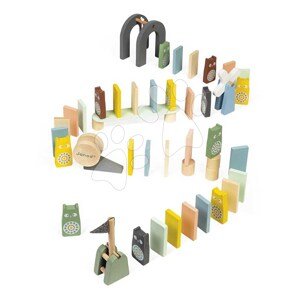 Drevené domino Dominoes Sweet Cocoon Janod padajúce 100 dielov J04404