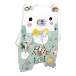 Drevená motorická doska s aktivitami Medveď Bear Activity Board Pure Janod 20 aktivít od 18 mes J05162