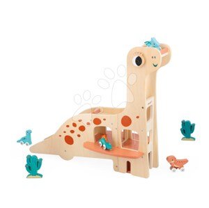 Drevená garáž Dinosaurus Dino Garage Janod 6 dielov od 24 mes J05835