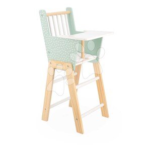 Drevená jedálenská stolička pre bábiku Zen High Chair Janod s vankúšikom pre 42 cm bábiku J05901