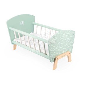 Drevená postieľka pre bábiku Zen Doll's Bed Janod s vankúšikom a perinkou pre 42 cm bábiku J05902