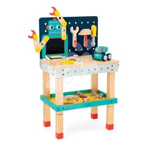 Drevená detská dielňa a náradie Big Robot DIY Workbench BricoKids Janod 60 dielov J06457