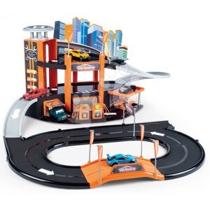 Garáž 3 poschodová s výťahom Garage Motor City Plus Majorette s rampou autodielňou a 1 autíčko od 3 rokov MJ2058213