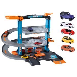 Garáž 3 poschodová s autoservisom Garage City Flex Majorette s manuálnym výťahom autoumyvárňou a 5 autíčok od 3 rokov MJ212058391