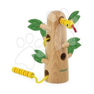 Drevená prevliekačka Had a strom Tropical Lace-Up Tree Tropik Janod od 18 mes J08265