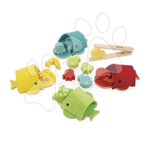 Didaktická hračka na triedenie Montessori Veľryby Whales Colour Matching Game Janod od 24 mes J08276