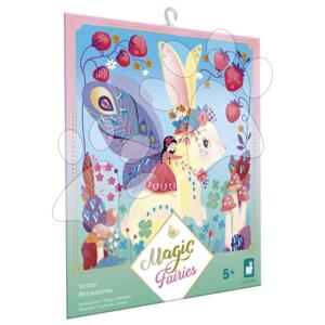 Mini kreatívna sada Štrasové kamienky Magické víly Rhinestones Magic Fairies Atelier Janod 3 obrázky a 300 kamienkov od 5 rokov J09170