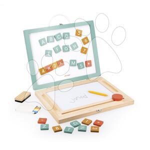Drevený kufrík s magnetickou tabuľou 4v1 Slate Janod 4 aktivity a 42 magnetiek J09626