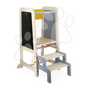 Drevená učiaca veža 3v1 Learning Table Janod so schodíkmi a tabuľou od 18 mes J09640