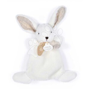 Plyšový zajačik na maznanie Happy Wild Doudou et Compagnie biely 17 cm v darčekovom balení od 0 mes