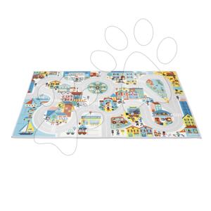 Koberec a hracia podložka Mesto Playmat with Circuit City Cross Roads Janod protišmyková od 24 mes J05910