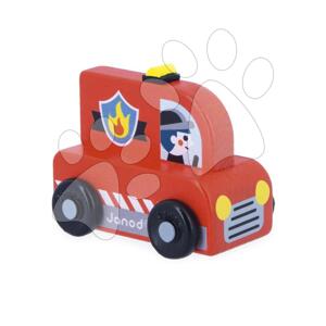 Drevené autíčko na tlačenie Hasiči Wooden Fire Truck City Cross Roads Janod červené od 12 mes J05916