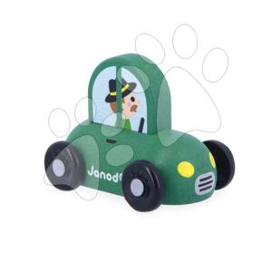 Drevené autíčko na tlačenie Wooden Countryside Car Cross Roads Janod zelené od 12 mes J05933