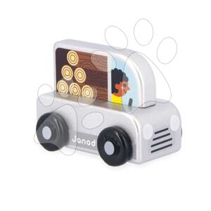Drevené autíčko na tlačenie pickup Wooden Pick-up Countryside Cross Roads Janod sivé od 12 mes J05935