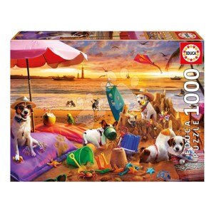 Puzzle Dogs Playing on the Beach Educa 1000 dielov a Fix lepidlo