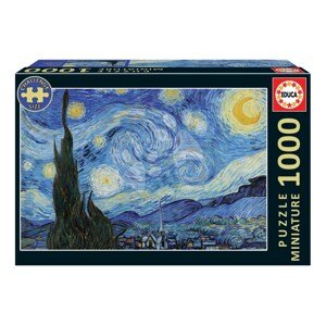 Puzzle Starry Night Miniature Educa miniatúrne 1000 dielov a Fix lepidlo