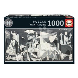 Puzzle panoramatické Guernica Pablo Picaso Miniature Educa miniatúrne 1000 dielov a Fix lepidlo