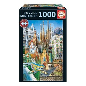 Puzzle Collage Gaudi Miniature Educa miniatúrne 1000 dielov a Fix lepidlo