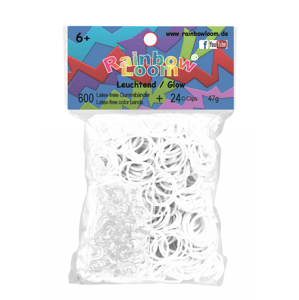 Rainbow Loom detské fosforeskujúce gumičky 22123 biela