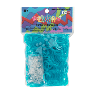 Rainbow Loom detské priesvitné gumičky 22086 tyrkysové