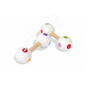 Janod rumbagule z dreva Confetti Maracas Barbell 07610 biele