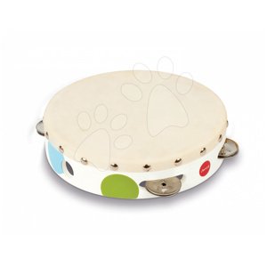 Janod tamburína z dreva Confetti Tambourine 07601 biela