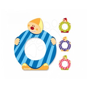 Janod drevené písmeno Clown Letter O 04556 modré zelené fialové ružové