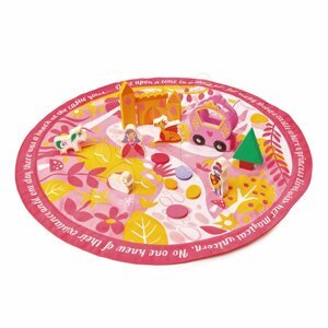 Drevená krajina s princeznou Fairy tale Story Bag Tender Leaf Toys na okrúhlej plátenej taške s potlačou krajiny