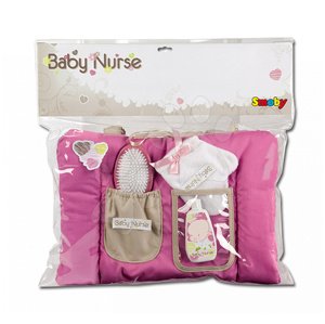 Smoby detská podložka Baby Nurse a set na prebaľovanie pre bábiku 024362 tmavoružová