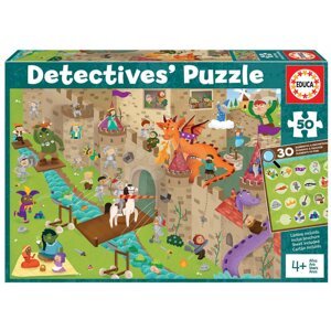 Puzzle rytiersky zámok Detectives Castle Educa hľadaj 30 predmetov 50 dielne od 4 rokov