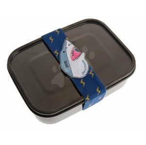 Box na desiatu Stainless Steel Lunchbox Boys Black Nickel Sharkie Jeune Premier 100% nehrdzavejúca oceľ luxusné prevedenie 21*7 cm