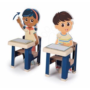 Školská lavica so žiakmi Classroom Smoby dva stoly a dve deti s pohyblivými rukami
