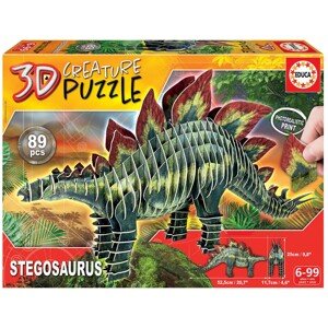 Puzzle dinosaurus Stegosaurus 3D Creature Educa 89 dielov od 6 rokov