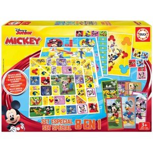 Spoločenské hry Mickey and his Friends Disney 8v1 Special set Educa od 4 rokov v anglickom, francúzskom, španielskom a portugalskom jazyku
